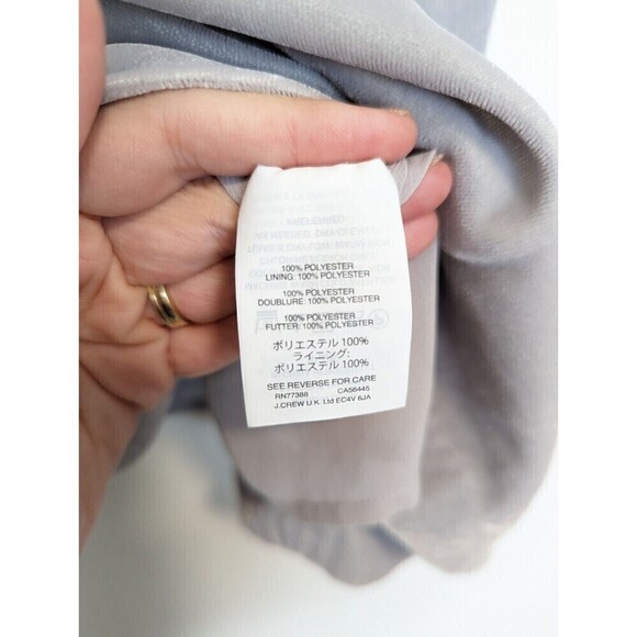 J CREW Velvet Tank Top Womens Size 8P Gray Going Out Cami Ruffle Sleeveless - Picture 8 of 9